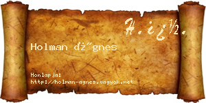 Holman Ágnes névjegykártya