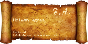Holman Ágnes névjegykártya