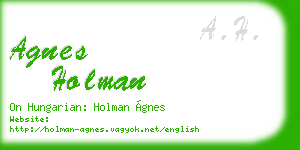 agnes holman business card
